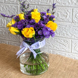 SimplyPhoolish flower arrangement Sunny Purple Posy