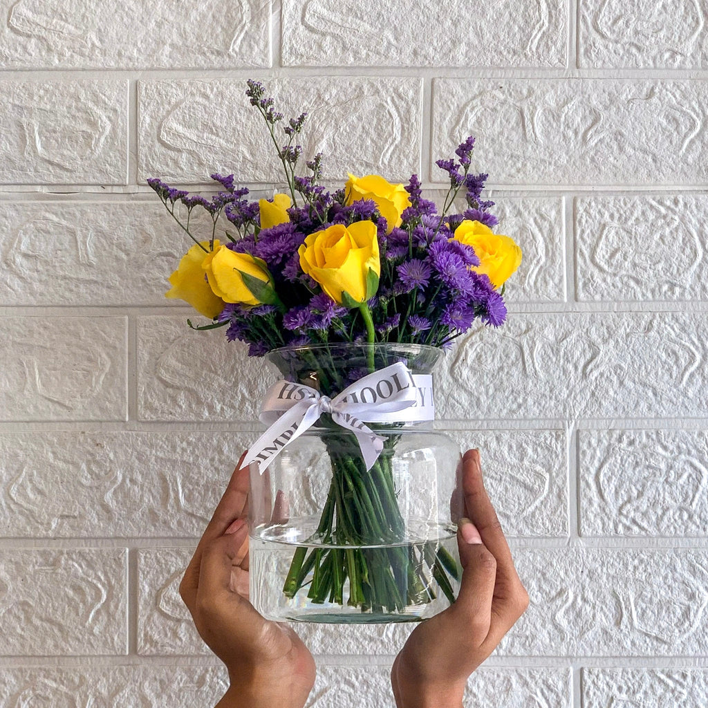 SimplyPhoolish flower arrangement Sunny Purple Posy