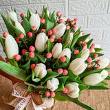 SimplyPhoolish White Tulips Berry Kissed Tulips