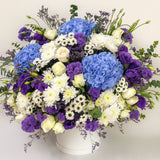 SimplyPhoolish flower arrangement Blueberry Swirl