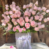 SimplyPhoolish flower arrangement Centurian Blush Rose Basket