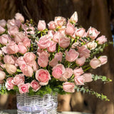 SimplyPhoolish flower arrangement Centurian Blush Rose Basket