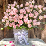 SimplyPhoolish flower arrangement Centurian Blush Rose Basket