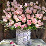 SimplyPhoolish flower arrangement Centurian Blush Rose Basket