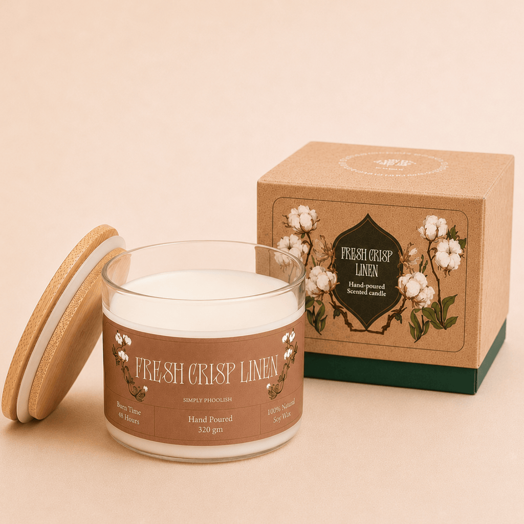 Simply Phoolish Fragrant Candle Crisp Linen Scented Candle