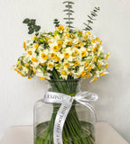 Simply Phoolish flower arrangement Jar full o’ Daffodils