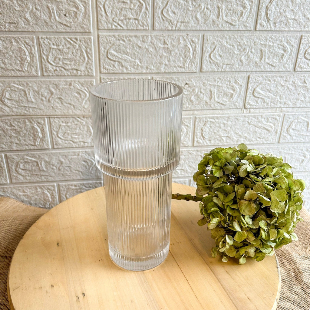 Simply Phoolish Glass Vase Ribbed Glass Vase