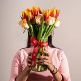 SimplyPhoolish flower arrangement Tulips Rose to the Occasion