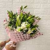 SimplyPhoolish flower arrangement White Whispering Lily Bunch